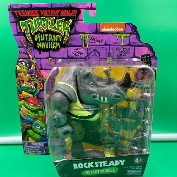 2023 New TMNT MUTANT MAYHEM Rocksteady Mutant Muscle Action Figure 4+ - Picture 1 of 2